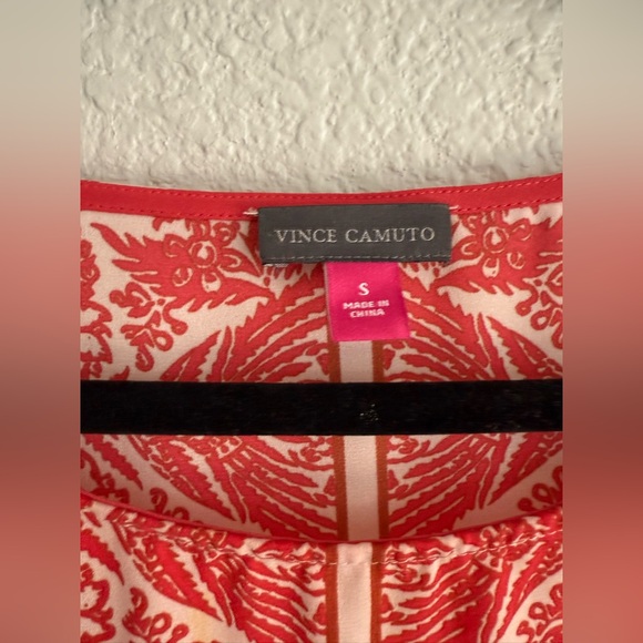 Vince Camuto small bat wing shawl bathing suit cover blouse Red Orange Top - Picture 4 of 6